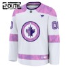 Dresovi Winnipeg Jets 2024-25 Fanatics Hockey Fights Cancer Practice Custom Bijela - Dječji